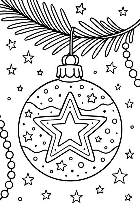 Boule de Noël Boule de Noël décorative à colorier suspendue au sapin.